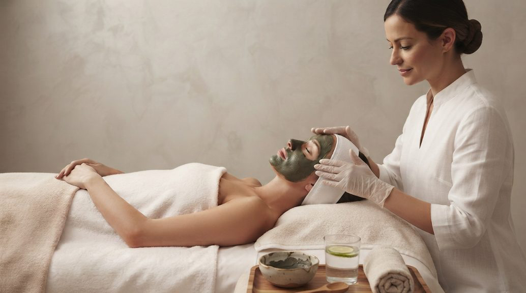 Application of Germaine de Capuccini products during the facial treatment