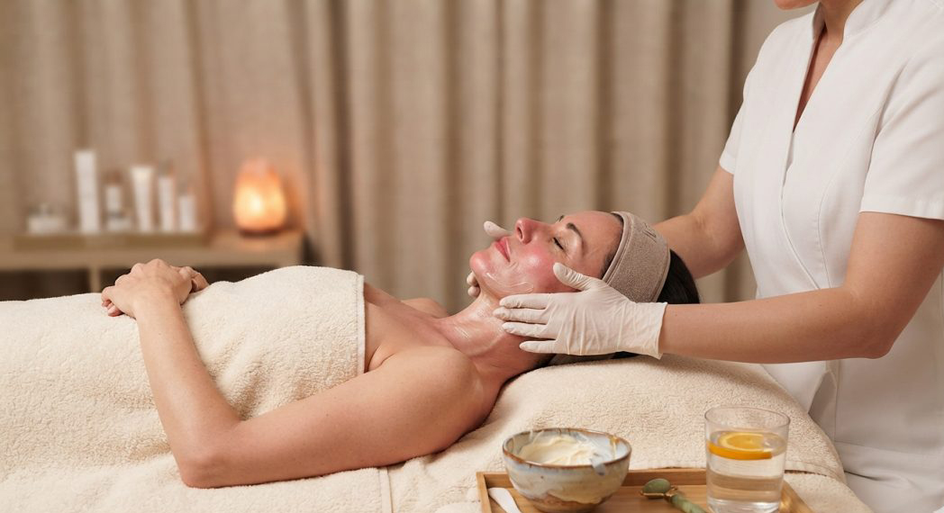 Application of the anti-age facial with Germaine de Capuccini products
